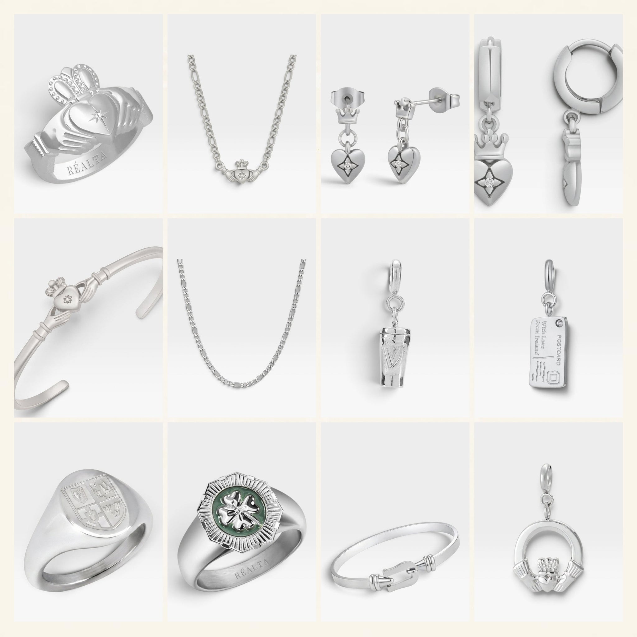 The Éire Advent Calendar, all 12 silver pieces