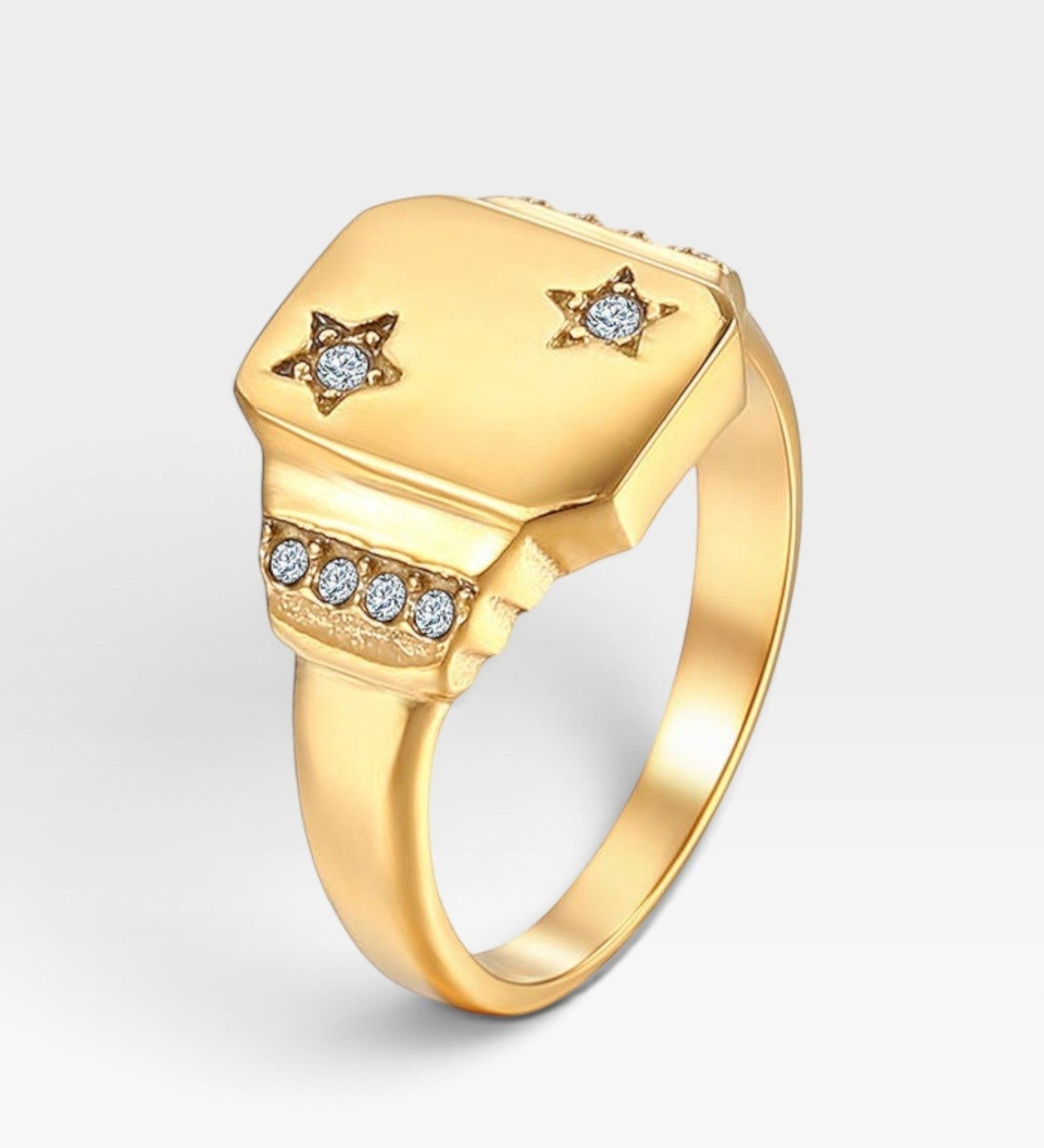 Álainn Gold Star Signet Ring - Réalta