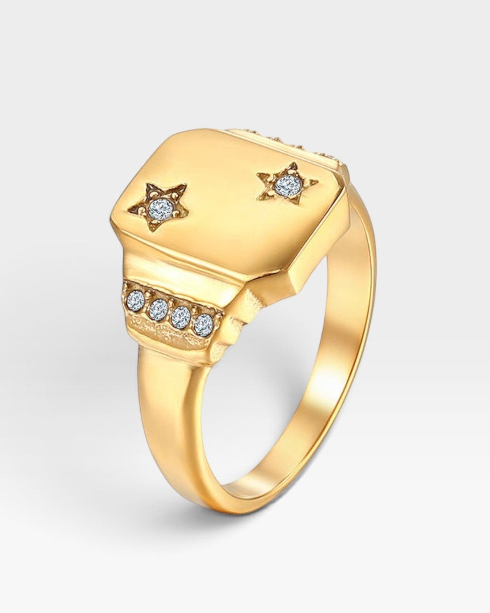 Álainn Gold Star Signet Ring - Réalta