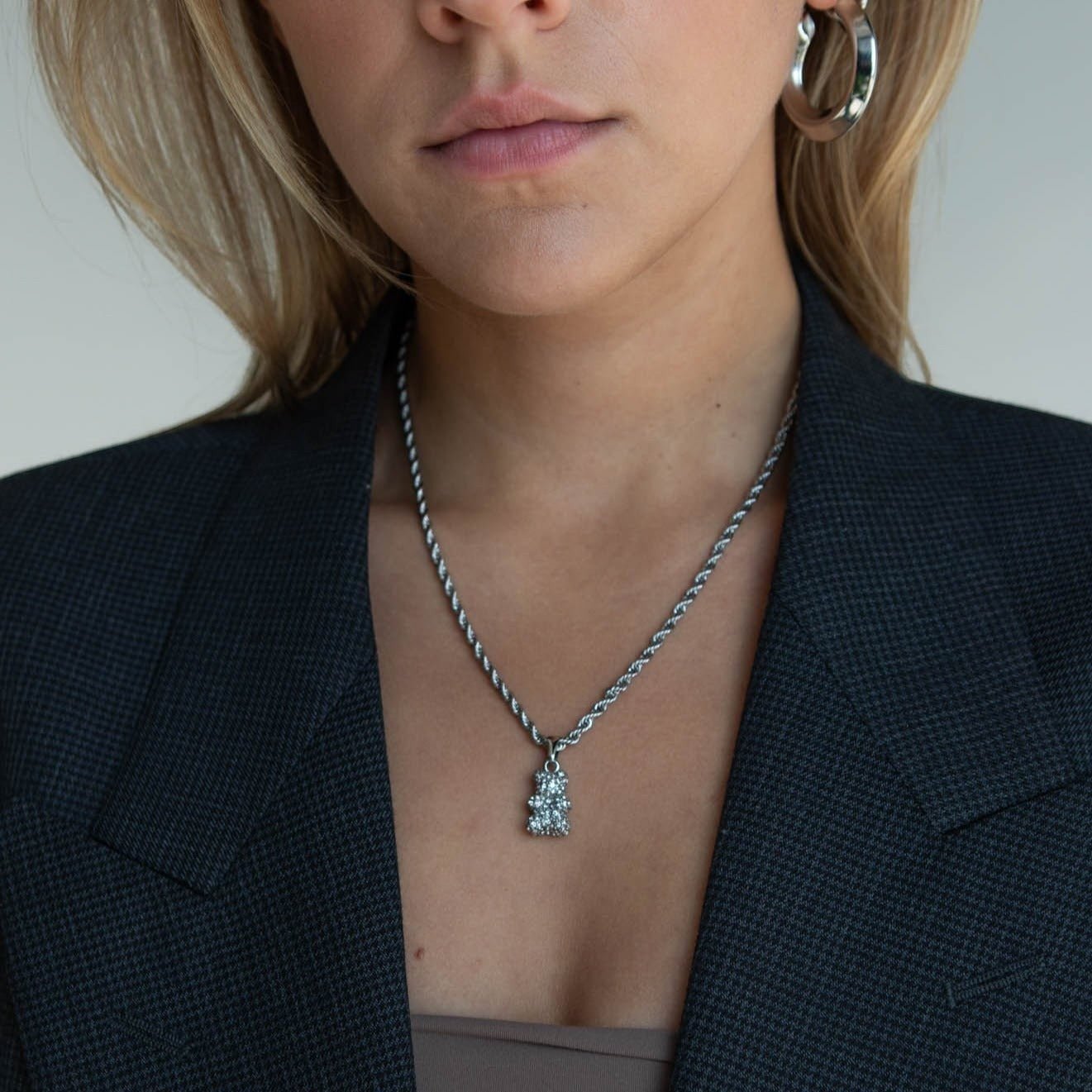 Pavé Bear Pendant Necklace - Réalta