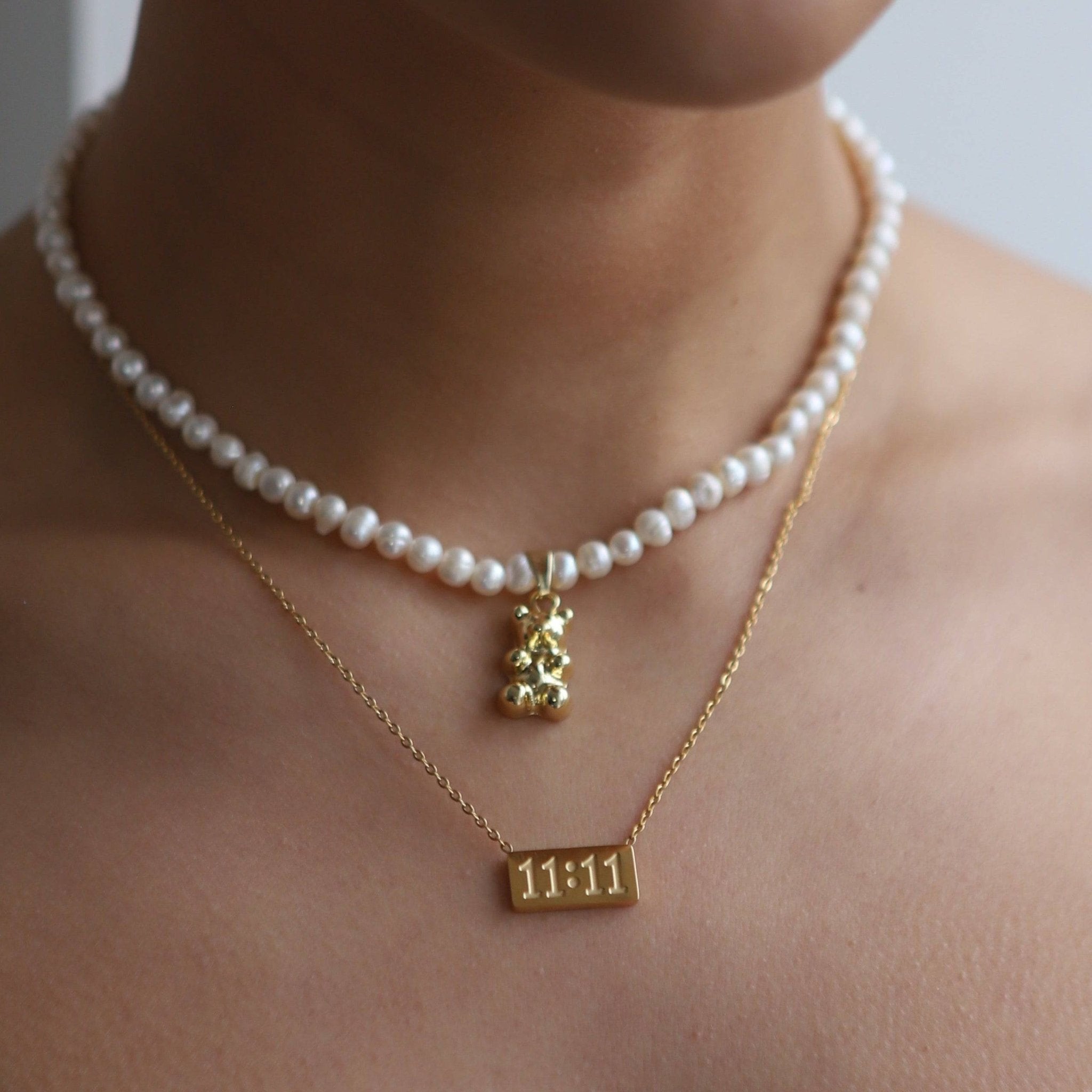 Heart 11:11 Angel Number Necklace ⋆ Stellar Skeleton ✨💀