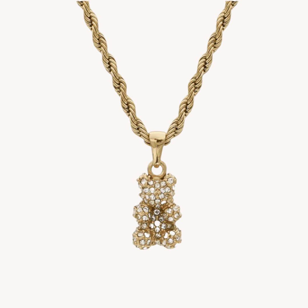 Diamonte Bear Necklace - Réalta