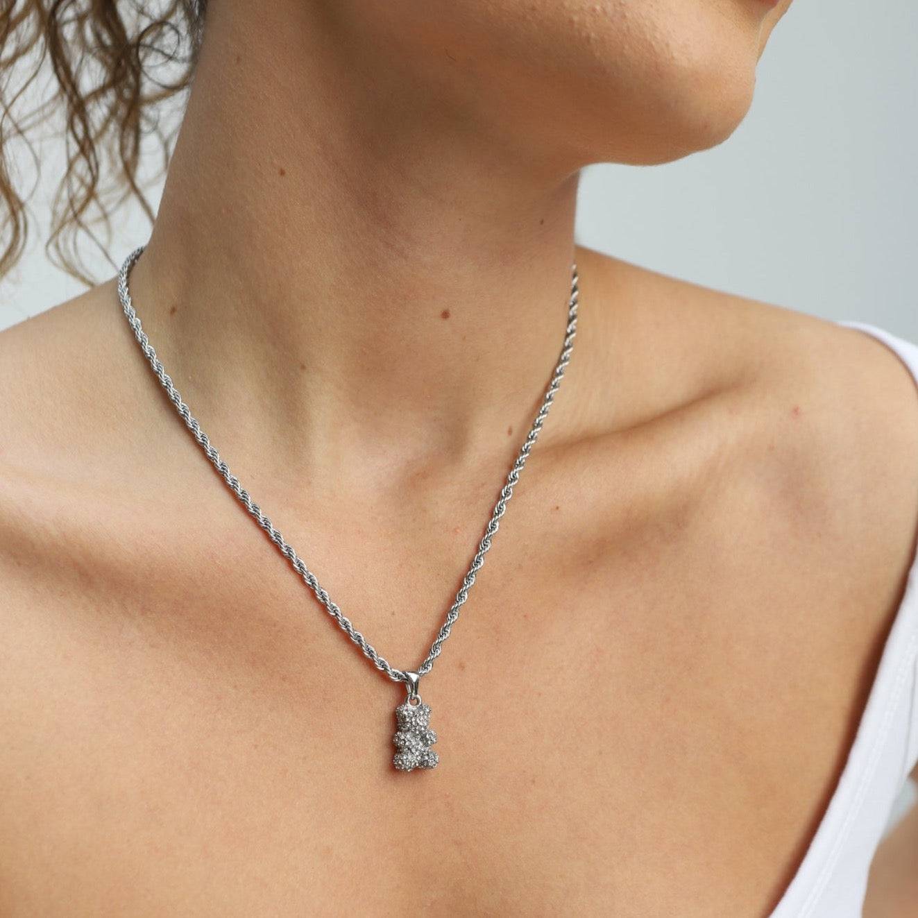 Diamonte Bear Necklace - Réalta