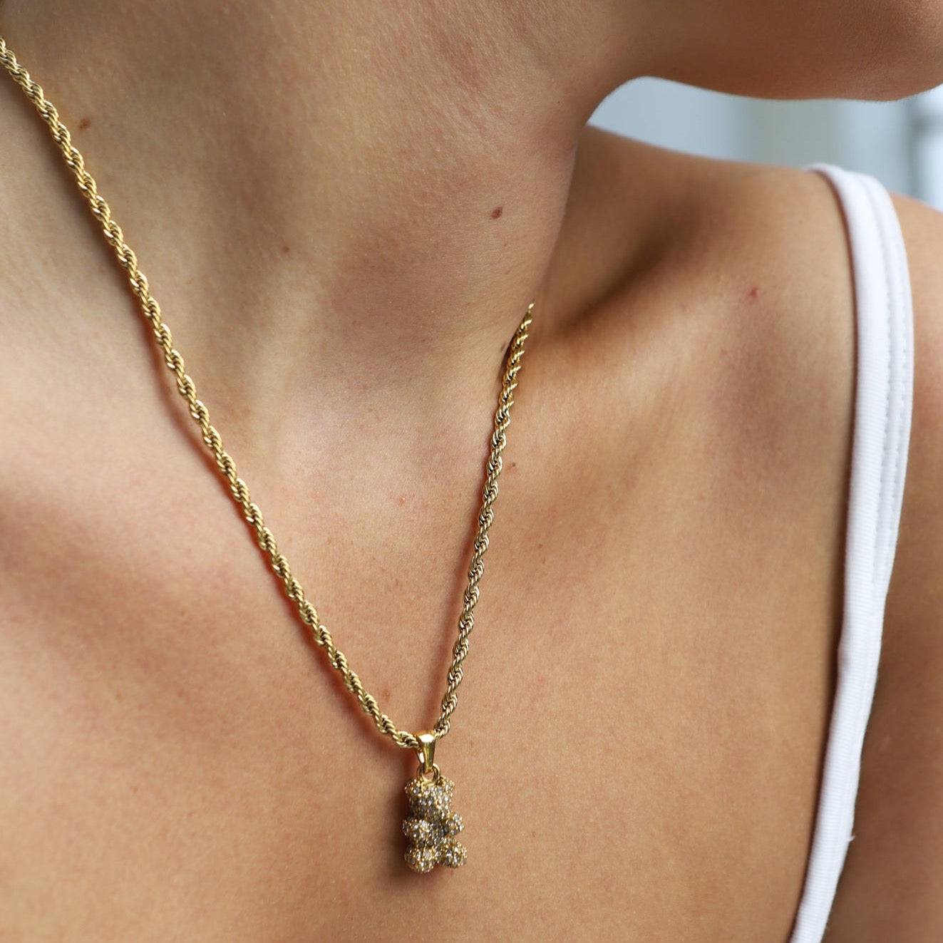 Diamonte Bear Necklace - Réalta
