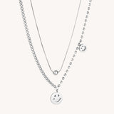 Double Layer Smiley Necklace - Réalta