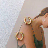 Olive Classic Gold Hoops - Réalta