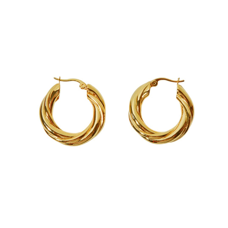Olive Classic Gold Hoops - Réalta
