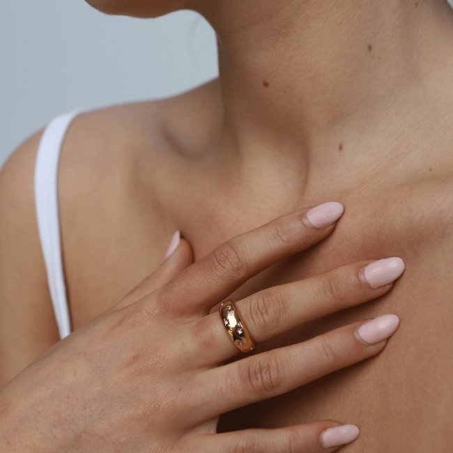 Reeva Dome Ring Gold - Réalta