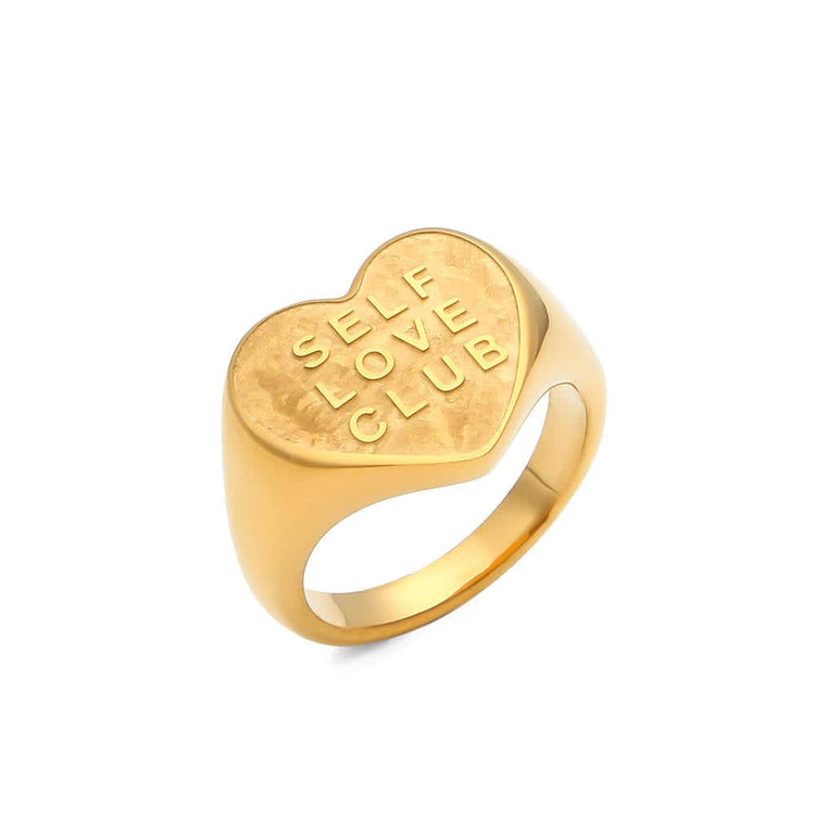 Self Love Heart Ring Gold - Réalta